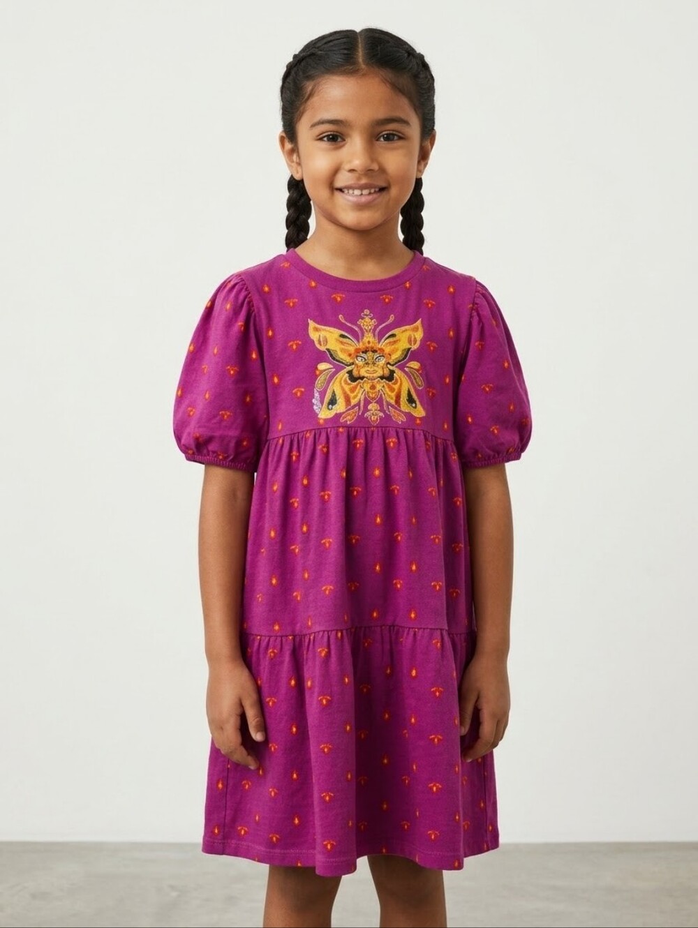 Disney Encanto Isabela Butterfly Girls Dress Size 10/12 Large Pink Purple